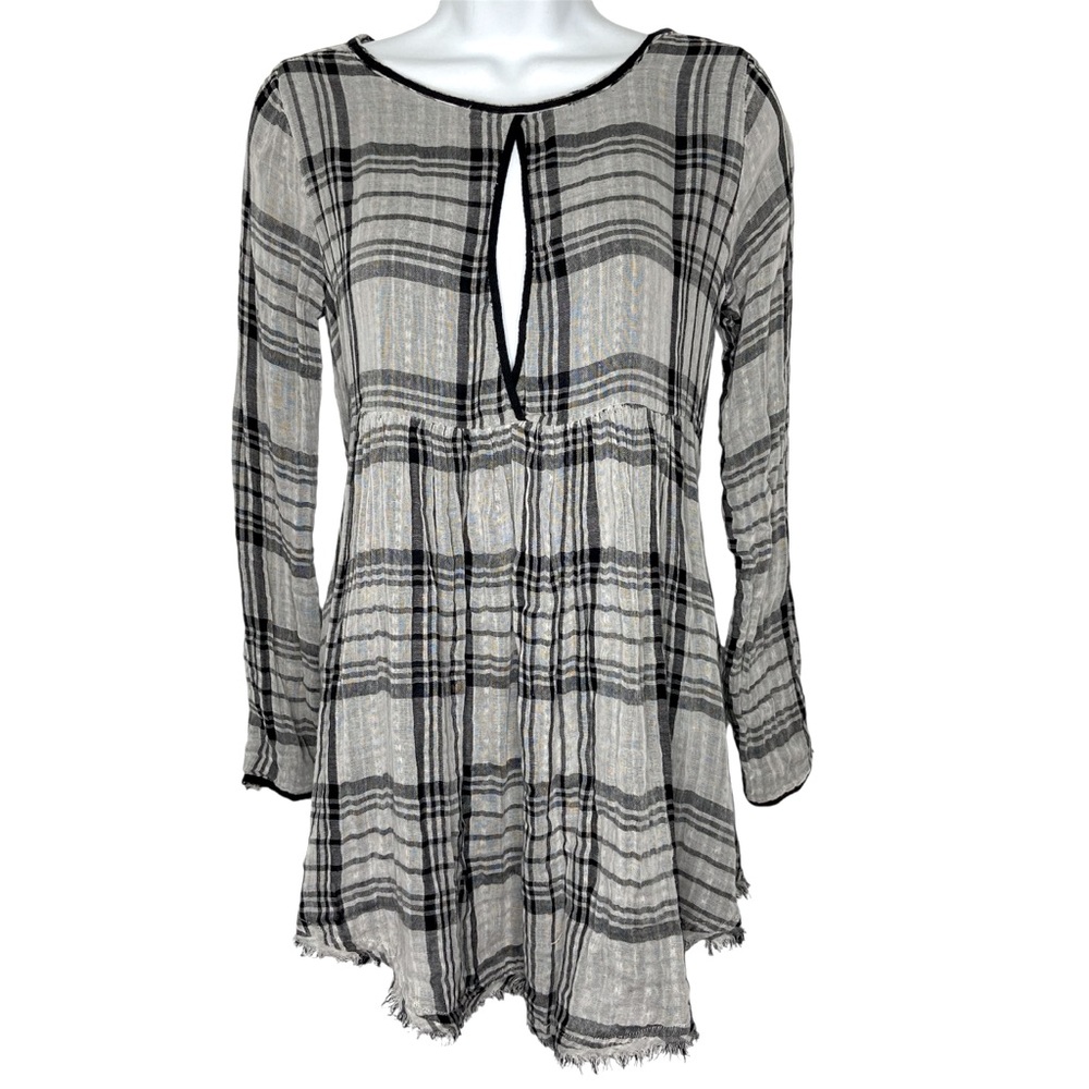 Free People Swing Me Baby Plaid Tunic Dress